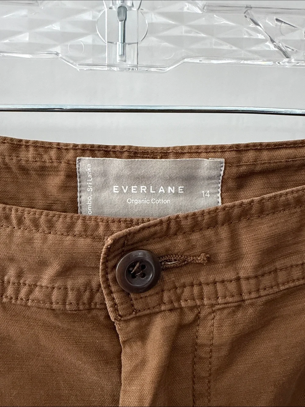 Everlane Tan Utility organic Cotton barrel pants